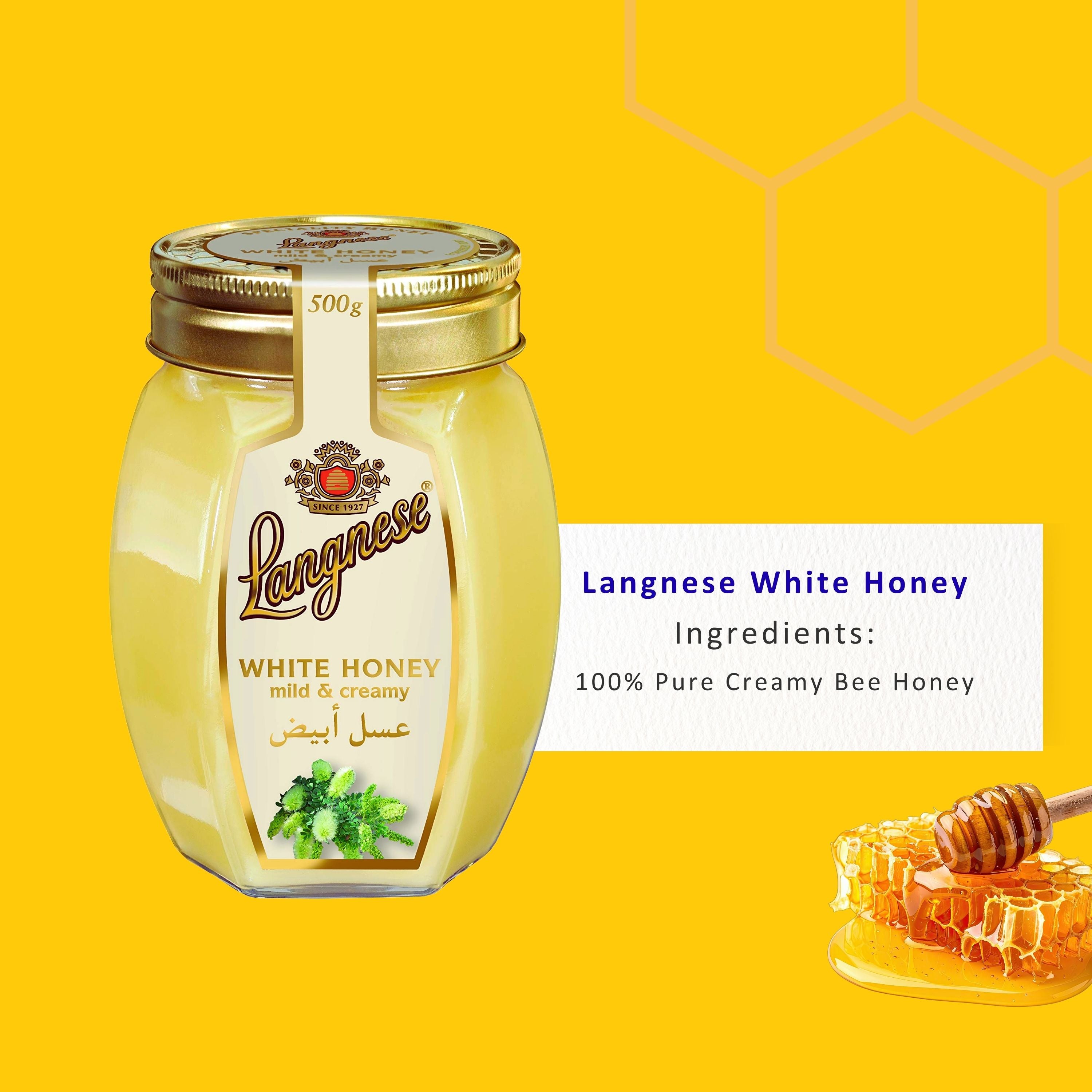 Langnese White Honey 500g | Mild & Creamy Premium Natural Honey