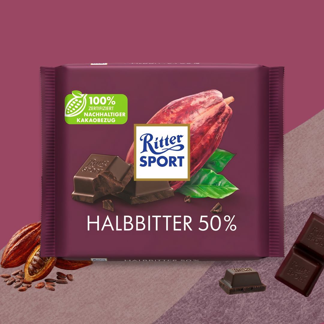 Ritter Sport Chocolate 100g: 50% Bitter