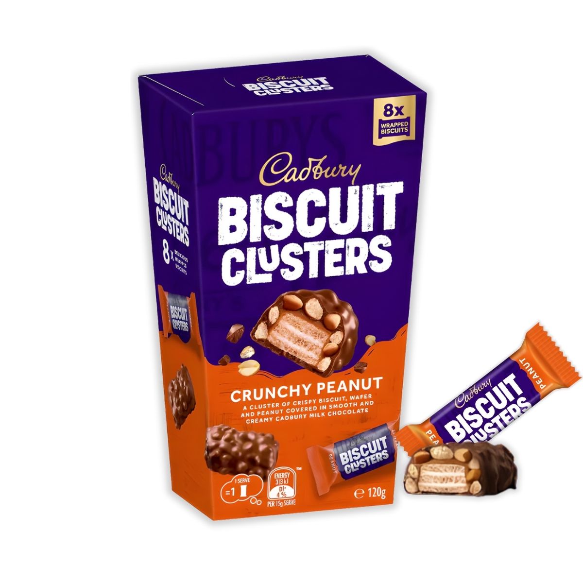 Cadbury Biscuit Clusters Crunchy Peanut: in box (8 small packs)