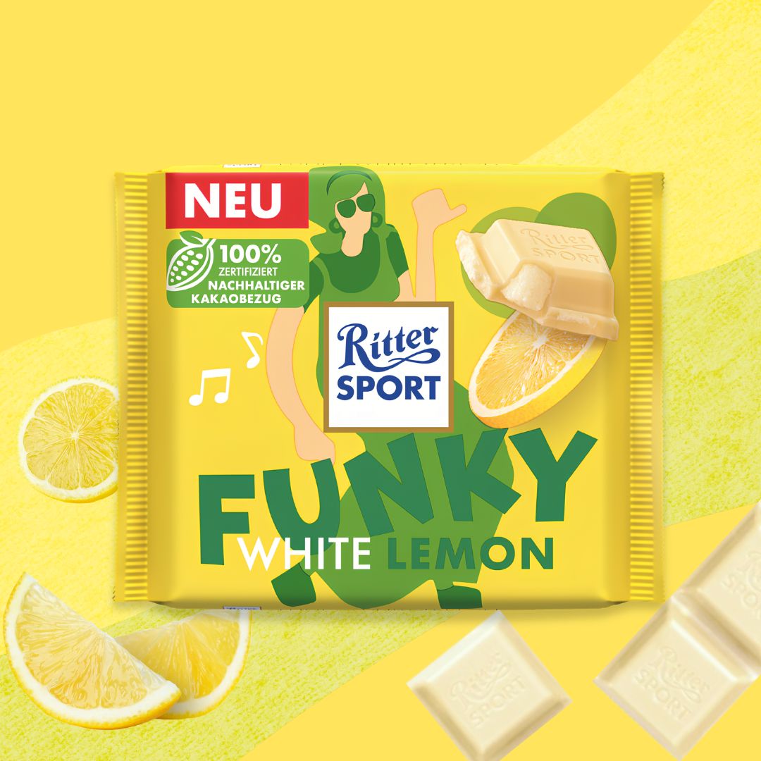 Ritter Sport Chocolate 100g: Funky White Lemon
