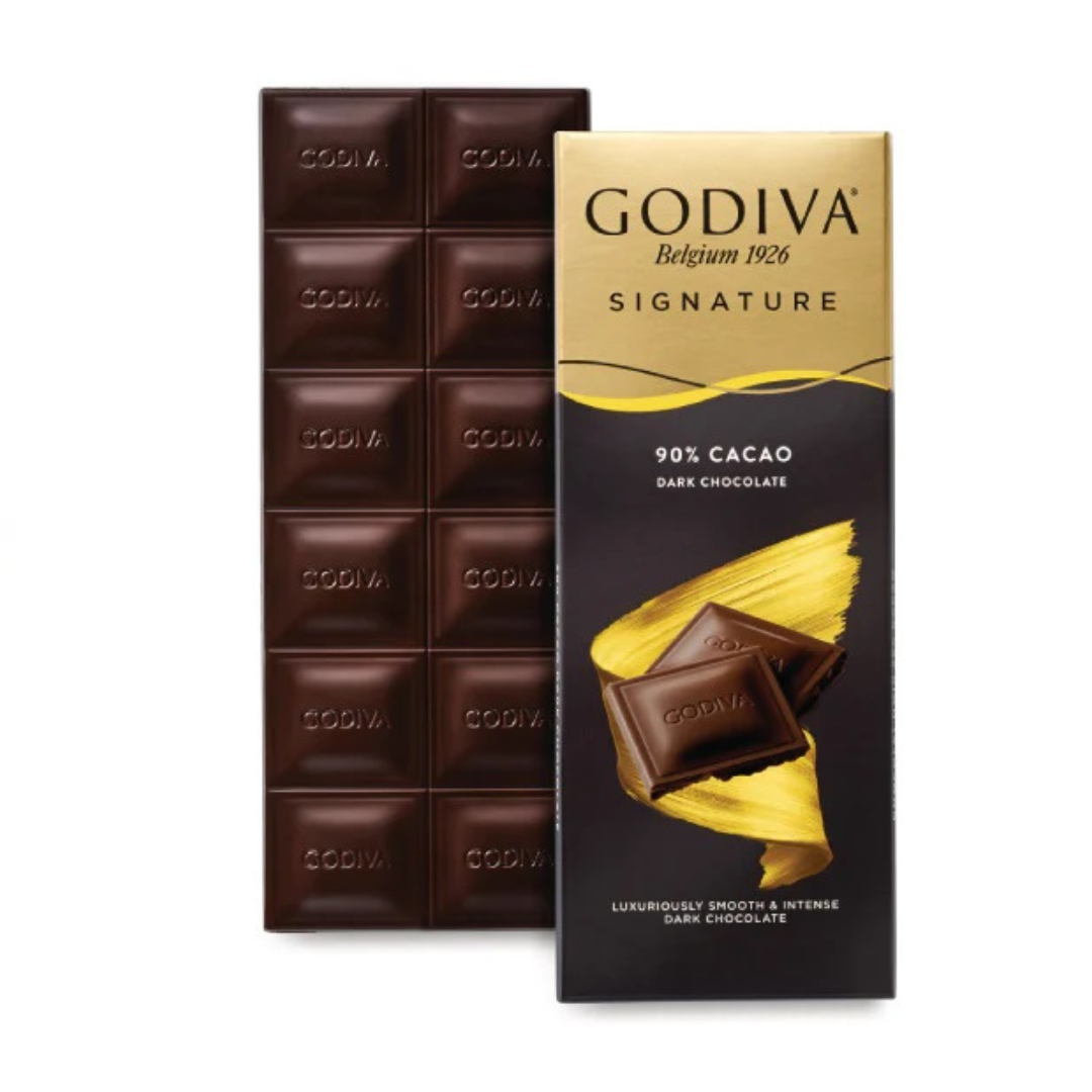 Godiva Signature Dark Chocolate 90% Bar 90g (Halal Logo)