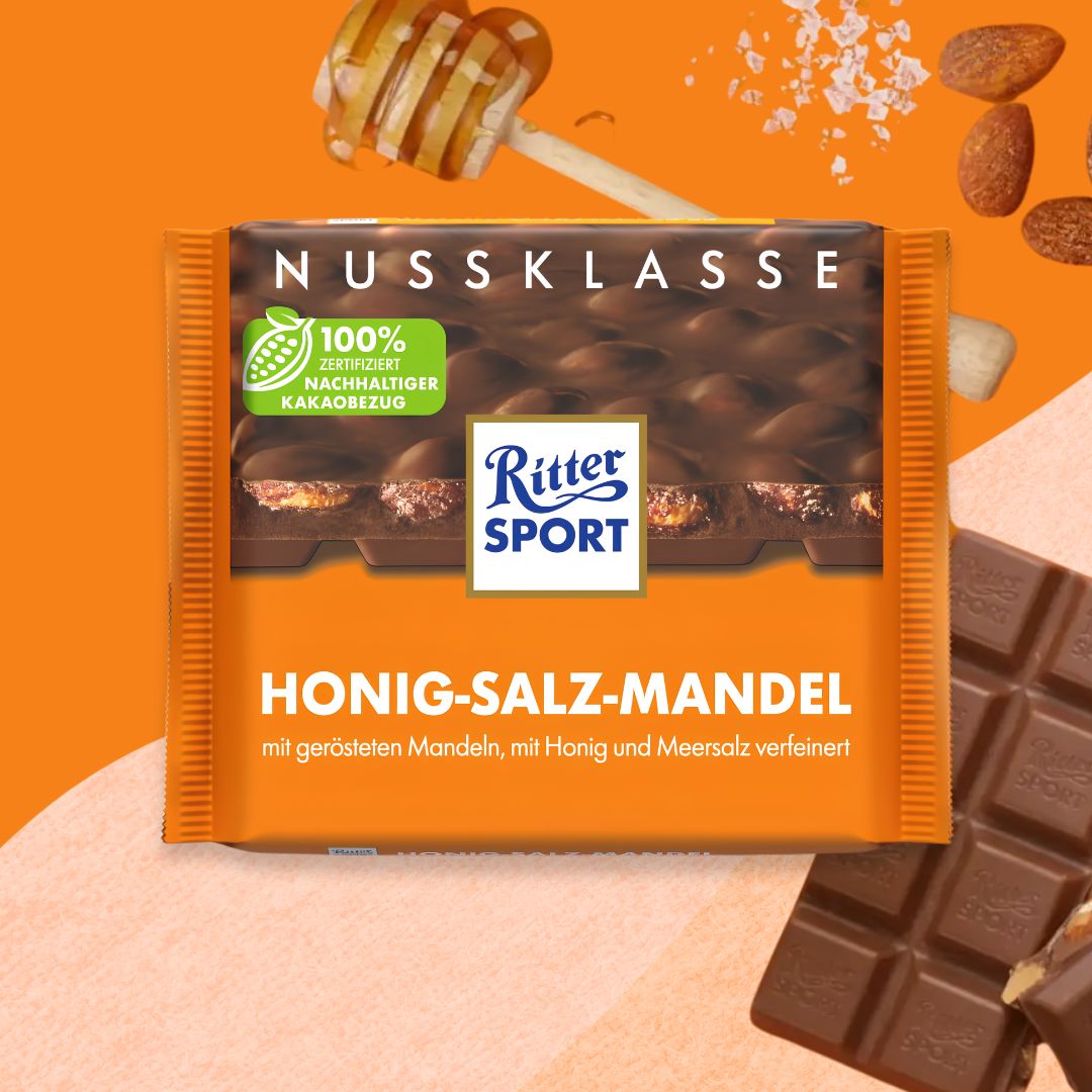 Ritter Sport Chocolate 100g: Dark Whole Hazelnut