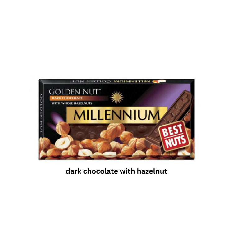 [HALAL] Millennium Dark Almond Cranberries & Hazelnut Chocolate Bar 100g