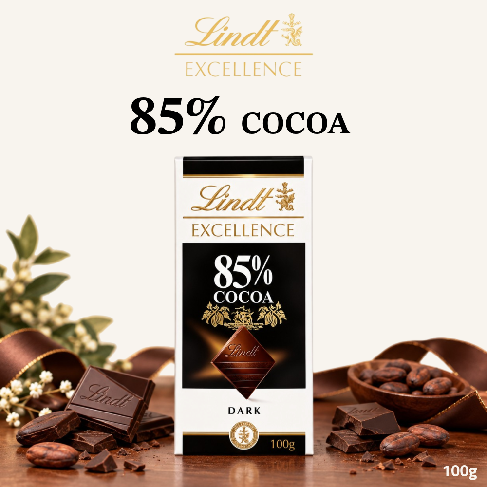 Lindt Excellence 85% Cocoa Dark Chocolate | Premium Rich & Intense Dark Chocolate Bar | 100g
