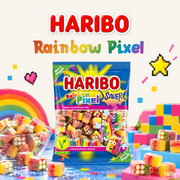 Haribo Rainbow Pixel Veggie Sour Fruit Gummies | Colourful Sweet & Sour Vegan Candy | 160g