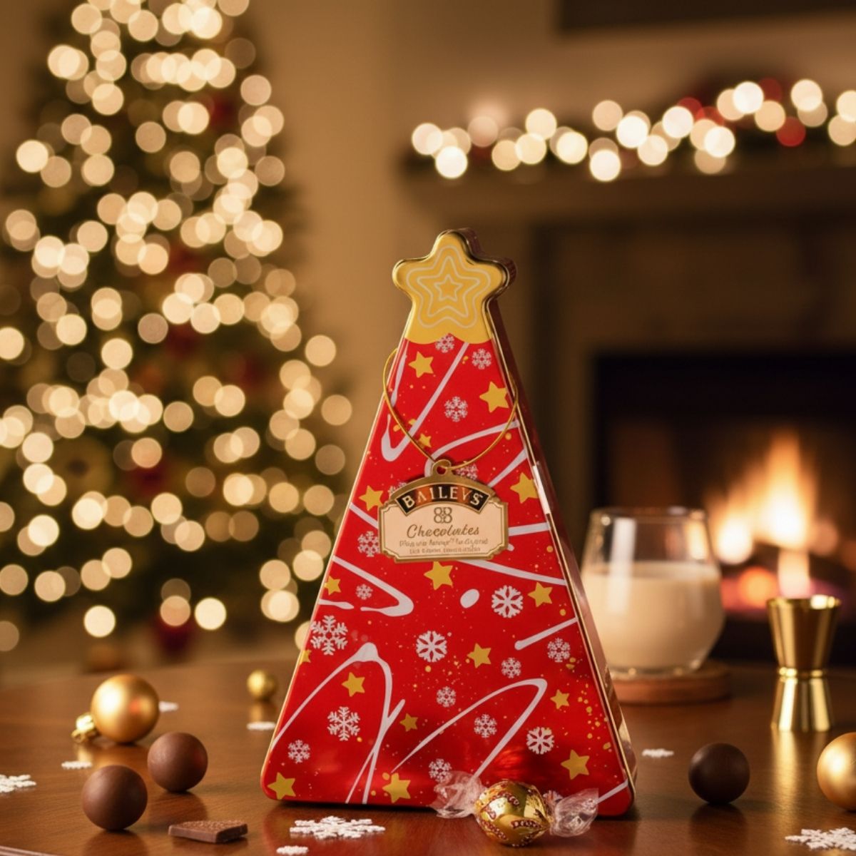 Baileys Liquor Milk Chocolate 228g: Christmas Tree Tin
