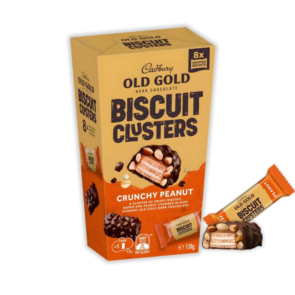 Cadbury Biscuit Clusters Crunchy Peanut: in box (8 small packs)