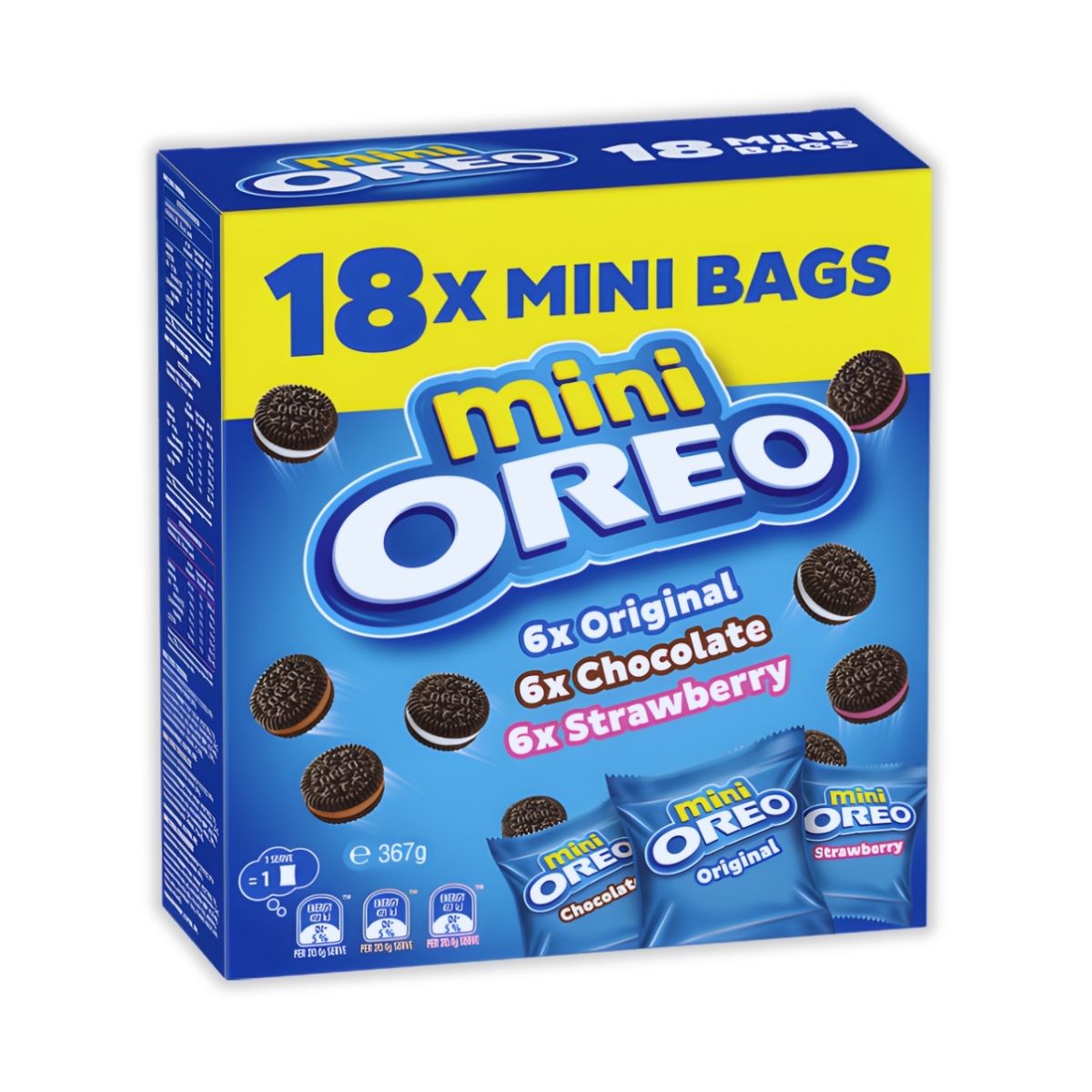 Oreo Mini Cookies: Mix Box 18 Packs (Original, Chocolate & Strawberry)
