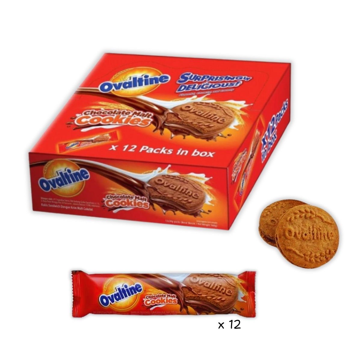 Ovaltine Choco Malt Cookies: Box (12 packs)