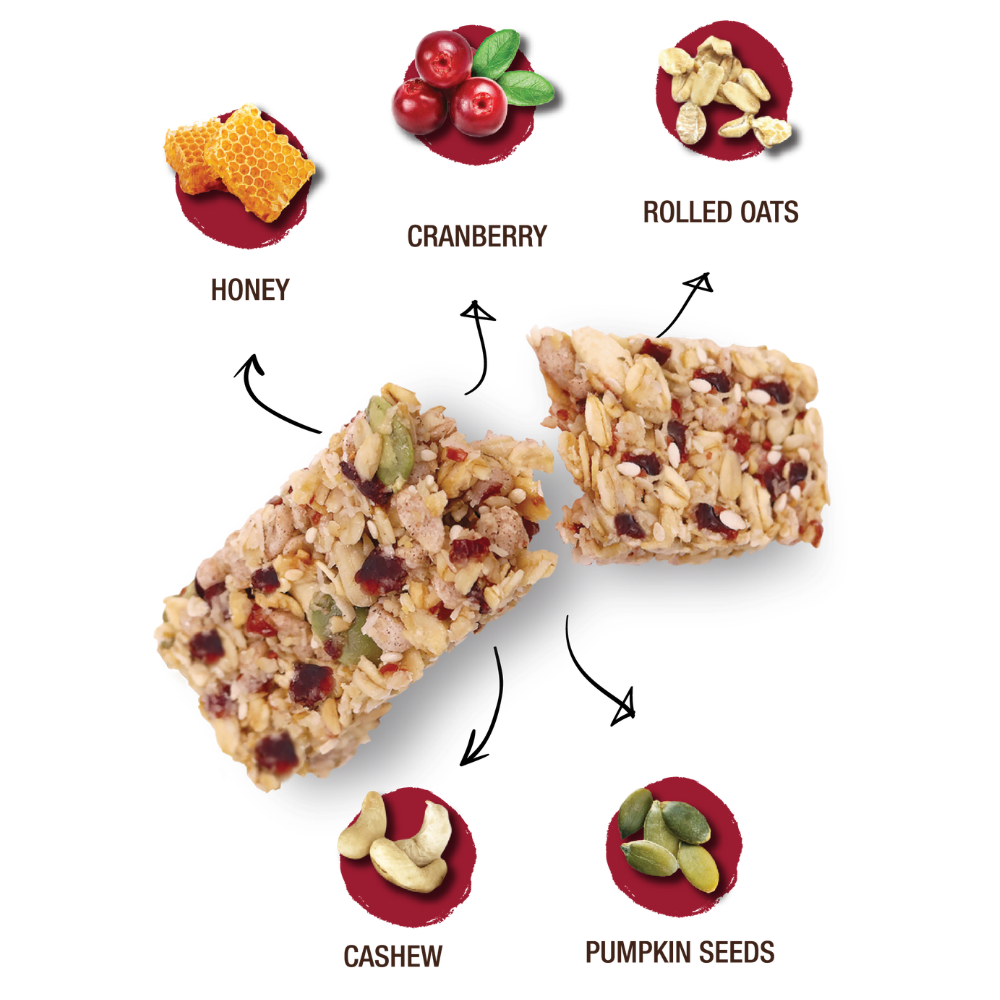 Granobar - Honey, Cranberries, & Nuts, 225g (5pcs)