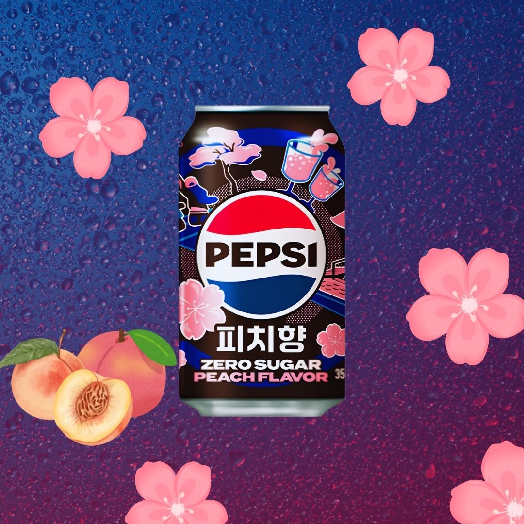 Korean Pepsi Zero Sugar 355ml - Peach