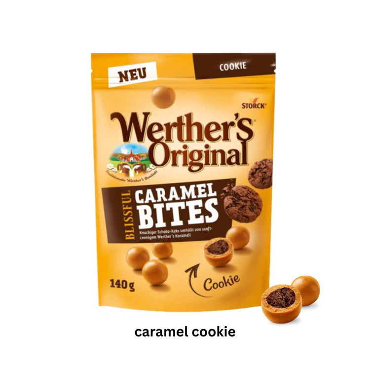 Werther's Caramel Bites Crunchy Caramel Cookies Ball140g/ Product of Germany