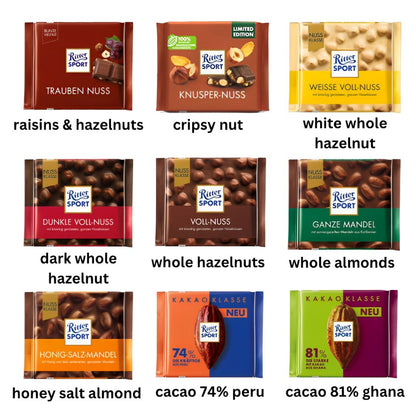 Ritter Sport Chocolate Bar 100g/ Product of Germany