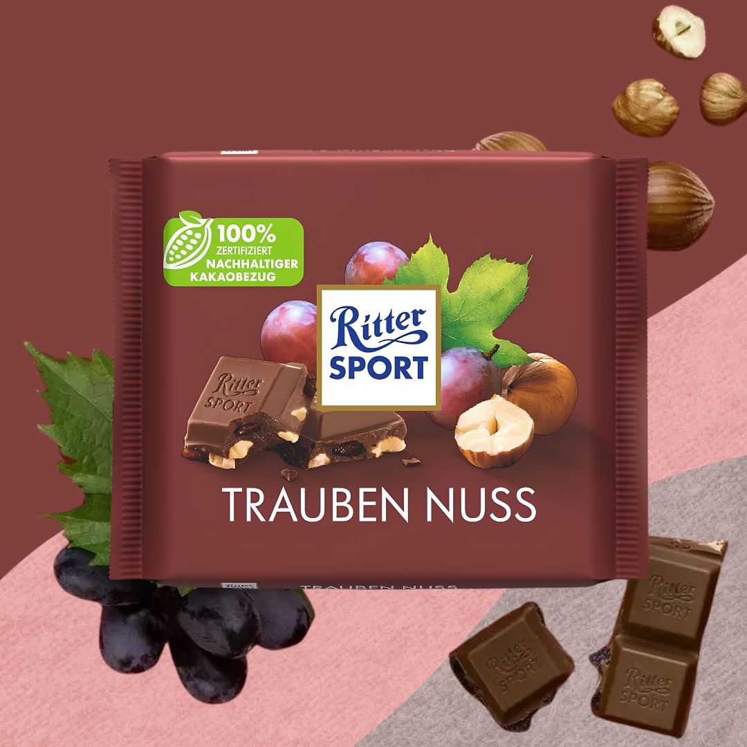Ritter Sport Chocolate 100g: Raisins & Hazelnuts