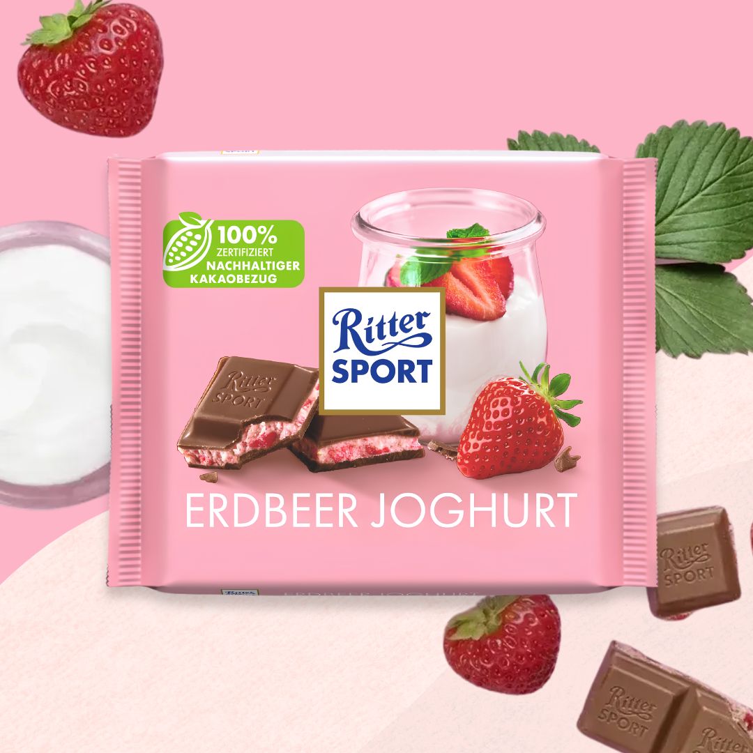 Ritter Sport Chocolate 100g: Strawberry Yogurt