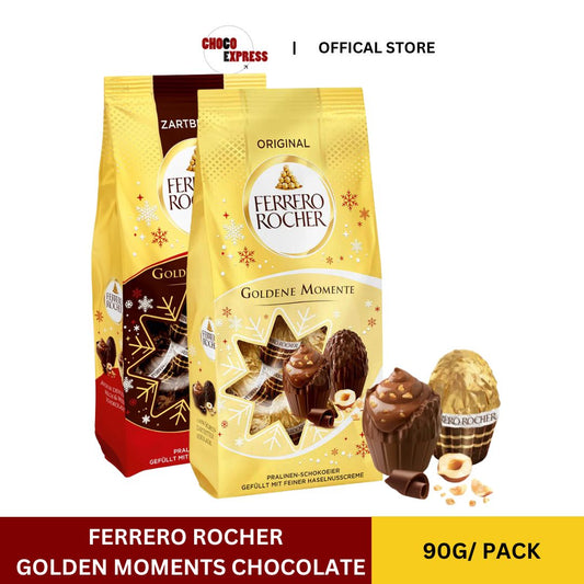 Ferrero Rocher Golden Moments Chocolate 90g| Dark or Milk Chocolate/ Product of Europe