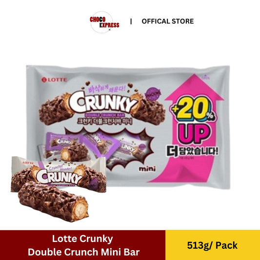 (ETA: 28 May)(Sharing Pack) Lotte Crunky Mini Bar Double Curnch 513g| Mini Chocolate Bar/ Product of Korea (ETA: 28 May)