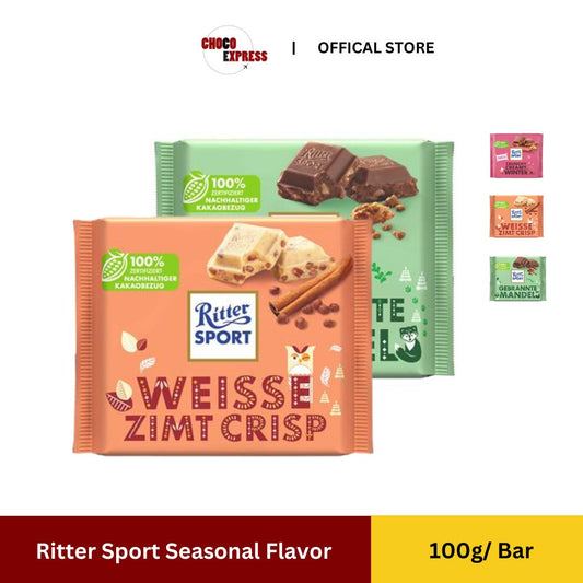 Ritter Sport Chocolate Bar with Seasonal Flavors 100g/ Product of Germany