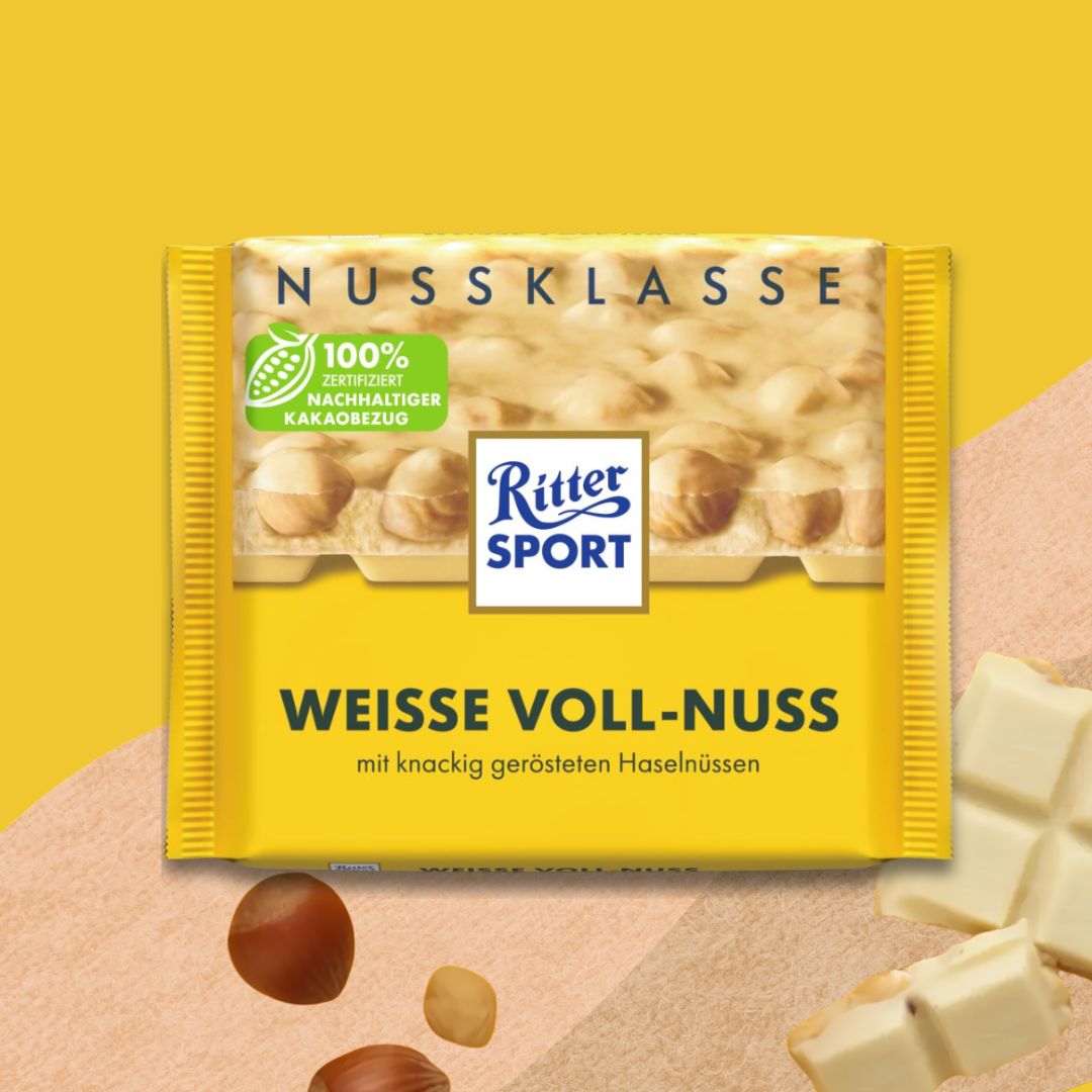 Ritter Sport Chocolate 100g: White Whole Hazelnut