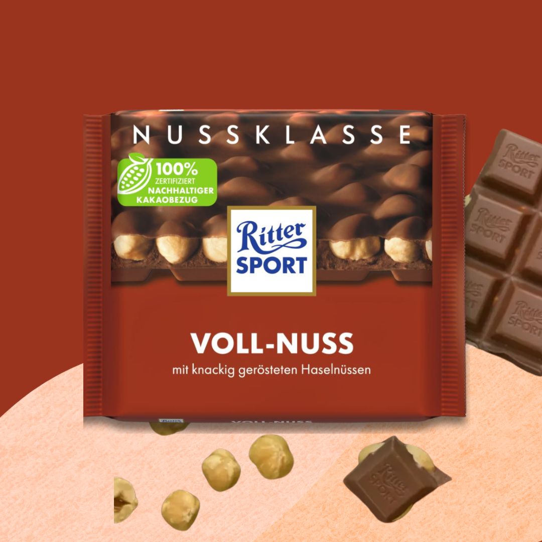 Ritter Sport Chocolate 100g: Whole Hazelnut