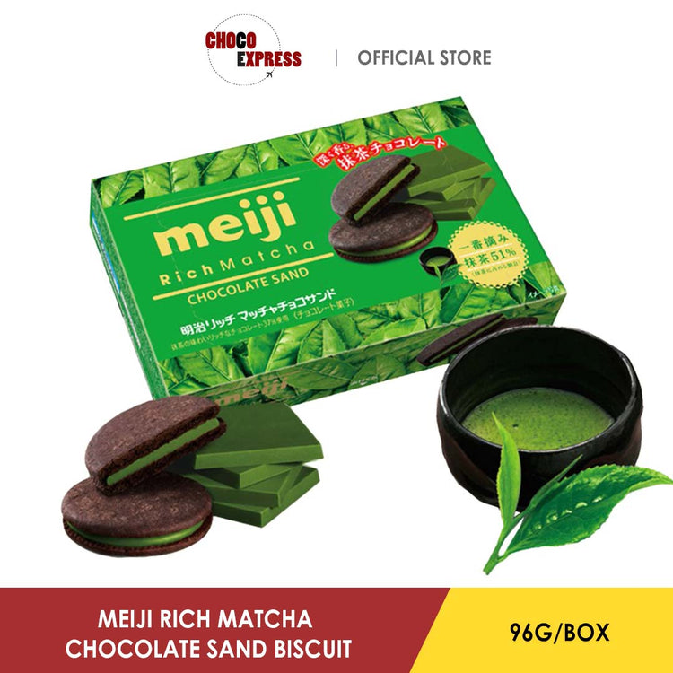 Meiji Rich Matcha Chocolate Sand Biscuit 96G