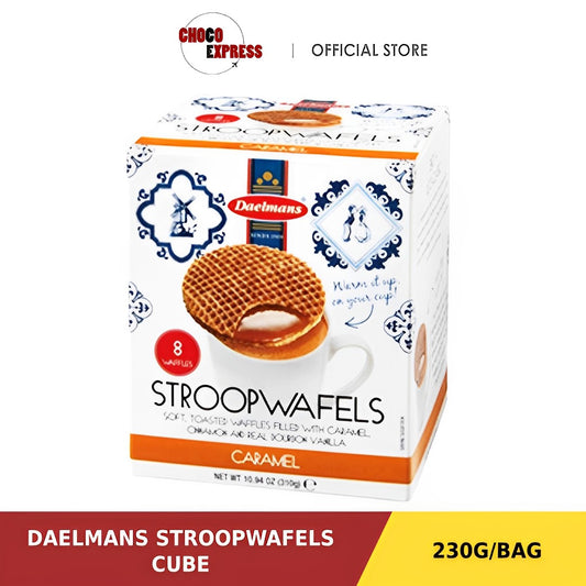 Daelmans Stroopwafels Cube 230g | Caramel Flavor