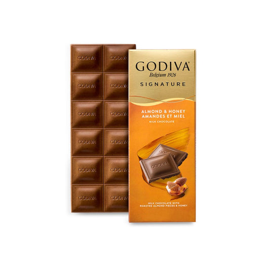 Godiva Milk Chocolate Honey Almond 90g (Halal Logo)